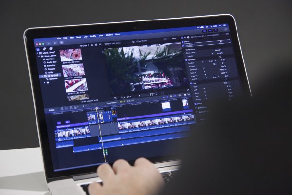 Video editing on a laptop